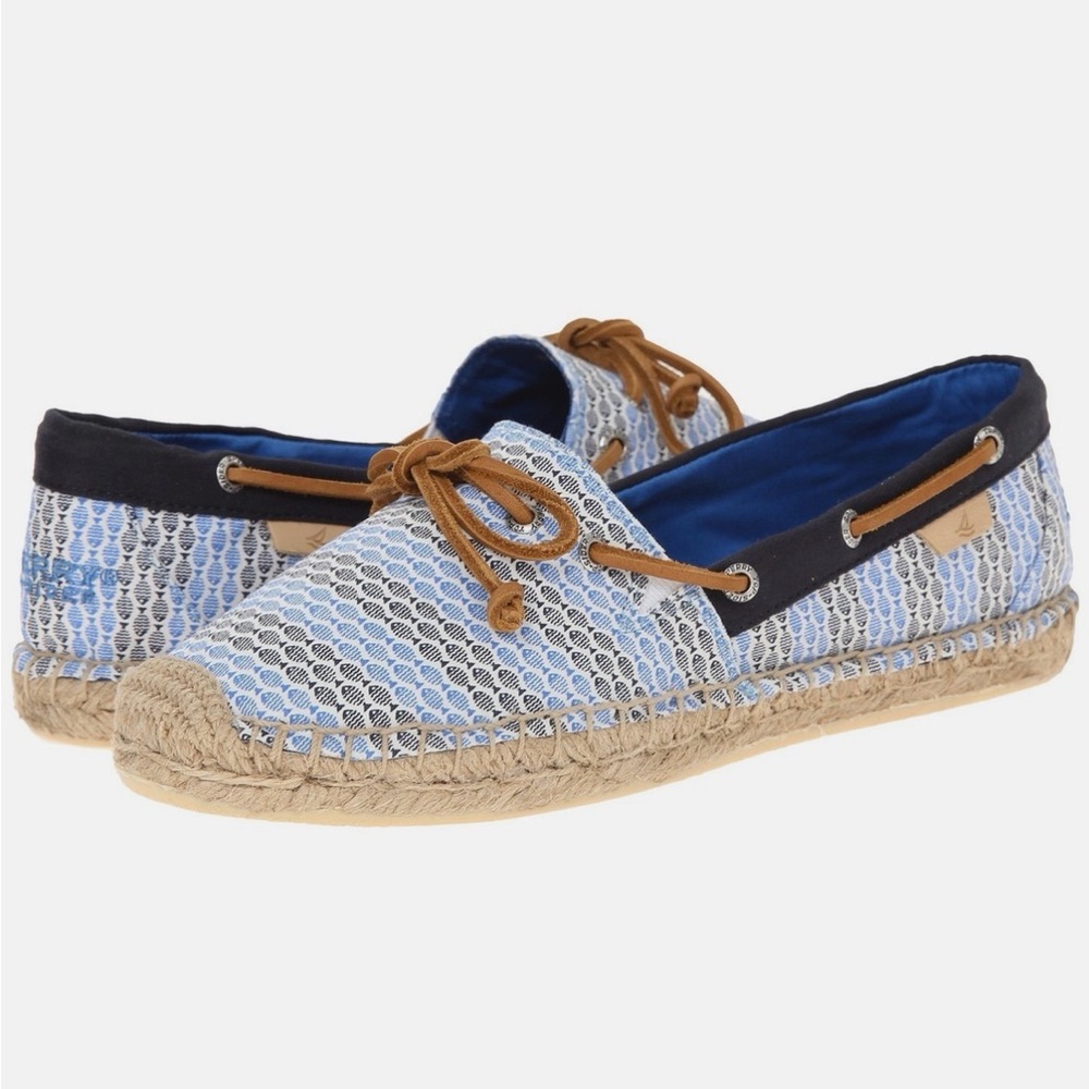 Sperry Top Sider Katana Espadrille Slip On Shoes in Blue Fish Size 6.5‎